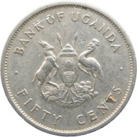 Монета Уганда 50 центов 1976