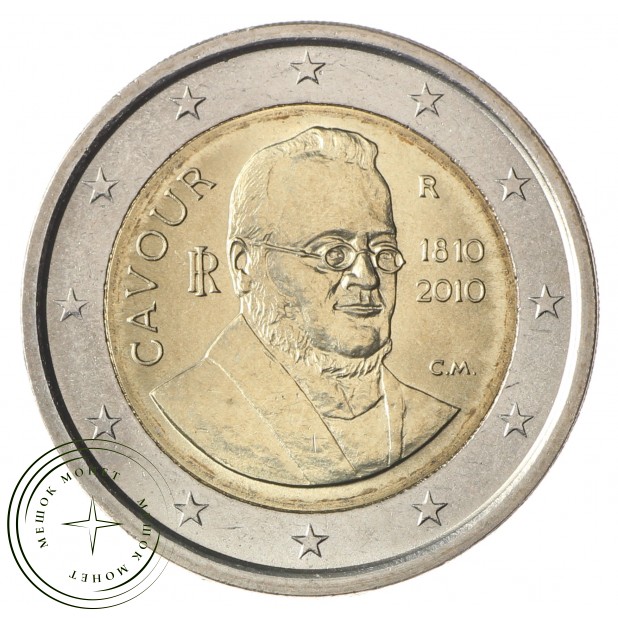 Италия 2 евро 2010 200 лет со дня рождения Камилло Кавура