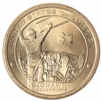 Монета США 1 доллар 2015 Mohawk на строительстве небоскреба в Нью-Йорке