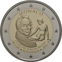 Монета Монако 2 евро 2018 250 лет Франсуа-Жозеф Бозио