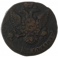 Монета 5 копеек 1763 СПМ перечекан