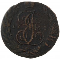 Монета 5 копеек 1763 СПМ перечекан