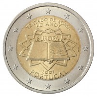 Монета Португалия 2 евро 2007 Римский договор