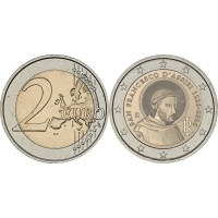 Монета Италия 2 евро 2026 Франциск Ассизский