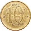 Швеция 10 крон 1992