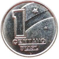Монета Бразилия 1 сентаво 1989