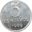 Бразилия 5 сентаво 1969