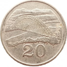Монета Зимбабве 20 центов 1987