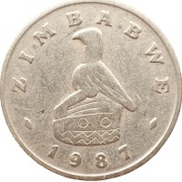 Монета Зимбабве 20 центов 1987