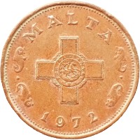 Монета Мальта 1 цент 1972
