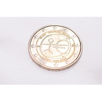Монета Бельгия 2 евро 2009 10 лет экономическому и валютному союзу