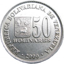 Монета Венесуэла 50 боливар 2000
