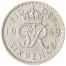 Великобритания 6 пенсов 1949