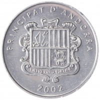 Монета Андорра 1 сентим 2002
