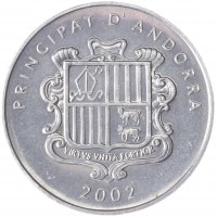 Монета Андорра 1 сентим 2002