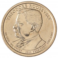 Монета США 1 доллар 2013 Теодор Рузвельт