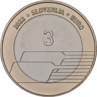 Монета Словения 3 евро 2023 День спорта