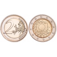 Монета Германия 2 евро 2015 30 лет Флагу Европы