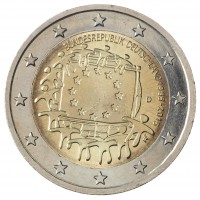 Монета Германия 2 евро 2015 30 лет Флагу Европы