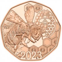 Монета Австрия 5 евро 2023 Танец пчел