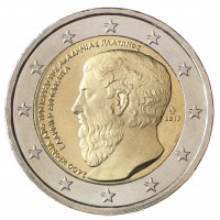 Монета Греция 2 евро 2013 2400 лет с основания Платоновской Академии