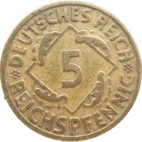 Монета Германия 5 рейхспфеннигов 1925