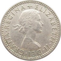 Монета Великобритания 6 пенсов 1958