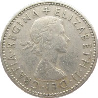 Монета Великобритания 1 шиллинг 1955