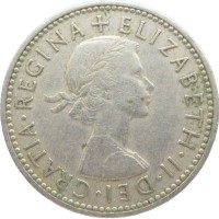Монета Великобритания 1 шиллинг 1955