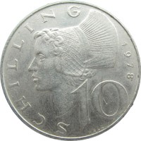 Монета Австрия 10 шиллингов 1978