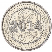 Монета Зимбабве 25 центов 2014