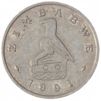 Монета Зимбабве 5 центов 1991