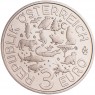 Австрия 3 евро 2019 Черепаха