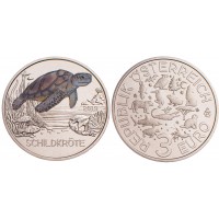 Монета Австрия 3 евро 2019 Черепаха