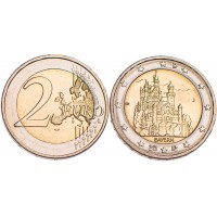 Монета Германия 2 евро 2012 Бавария (Замок Нойшванштайн)