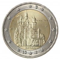 Монета Германия 2 евро 2012 Бавария (Замок Нойшванштайн)
