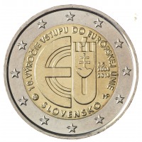 Монета Словакия 2 евро 2014 Словакия в Евросоюзе