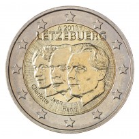 Монета Люксембург 2 евро 2011 50 лет назначения Великого герцога Люксембурга Жана титулом Лейтенант - представитель