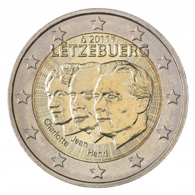 Монета Люксембург 2 евро 2011 50 лет назначения Великого герцога Люксембурга Жана титулом Лейтенант - представитель
