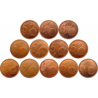 Набор монет 5 евроцентов (12 монет)