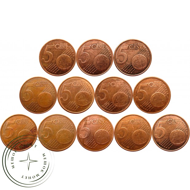 Набор монет 5 евроцентов (12 монет) - 937033373