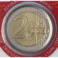 Монета Сан-Марино 2 евро 2006 Христофор Колумб (буклет)