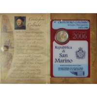 Монета Сан-Марино 2 евро 2006 Христофор Колумб (буклет)