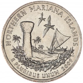 Монета США 25 центов 2009 Северные Марианские острова