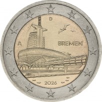 Монета Германия 2 евро 2026 Климатический дом Бремерхафена