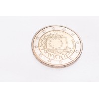 Монета Латвия 2 евро 2015 30 лет Флагу Европы