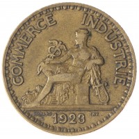 Монета Франция 2 франка 1923