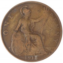Монета Великобритания 1 пенни 1918