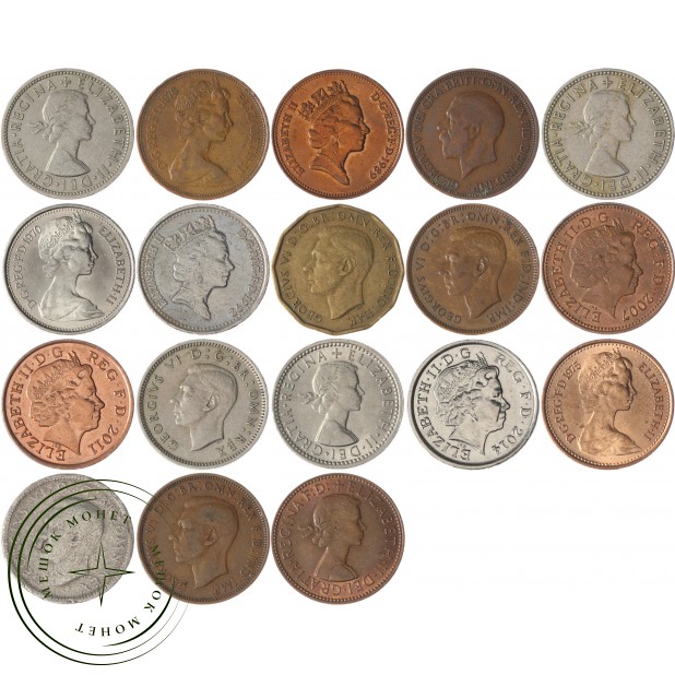 Набор монет Великобритании (18 монет)