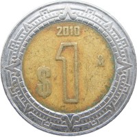 Монета Мексика 1 песо 2010